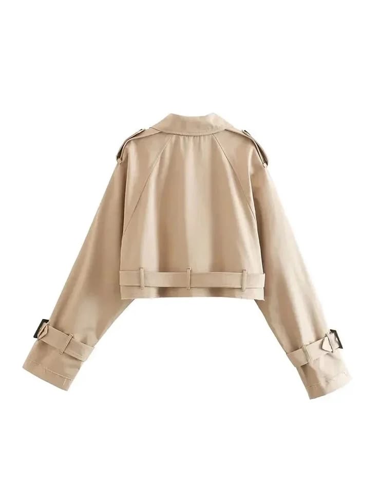 Short trench coat with belt