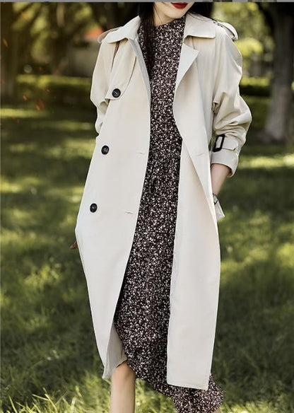 Aisha London – Apricot Classic Belted Trench Coat