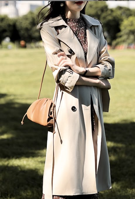 Aisha London – Apricot Classic Belted Trench Coat